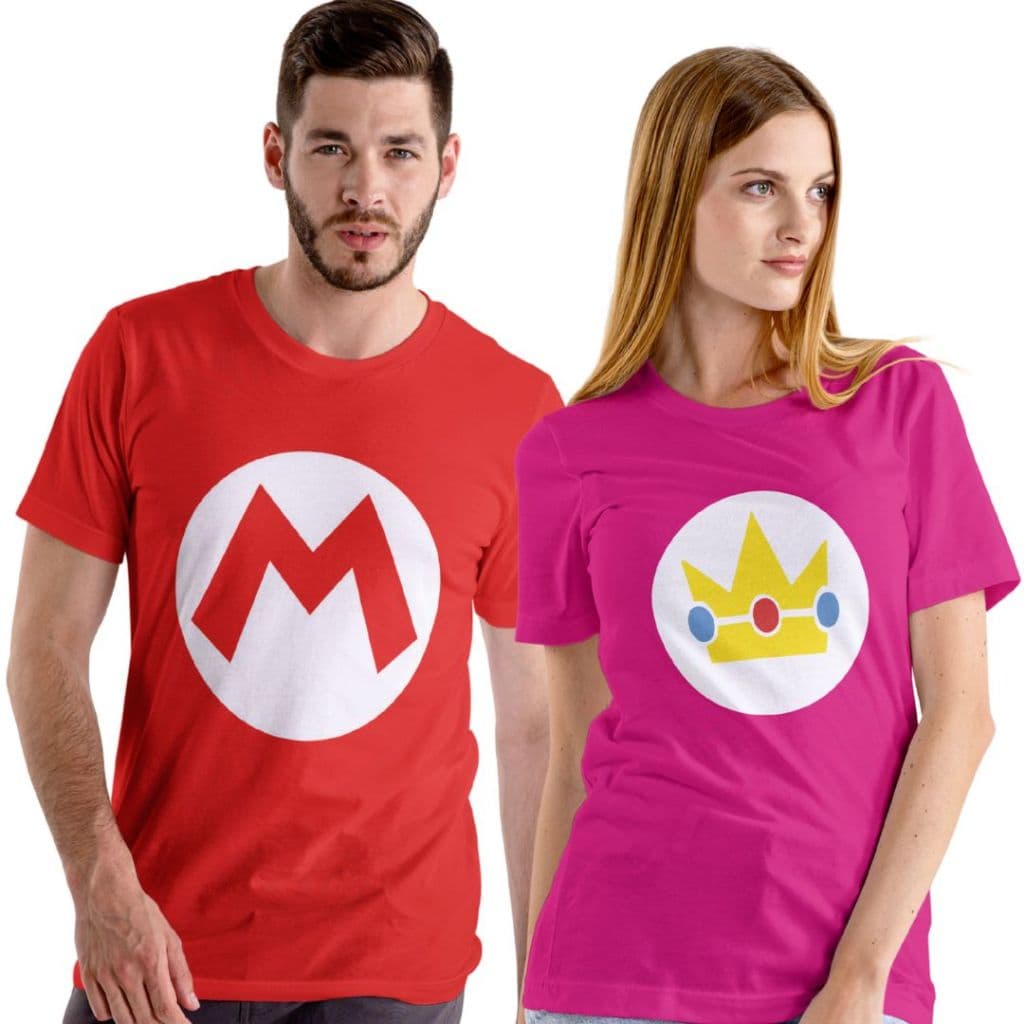 Kit Casal Camisetas Super Mario - 2 Unidades 100% Algodão