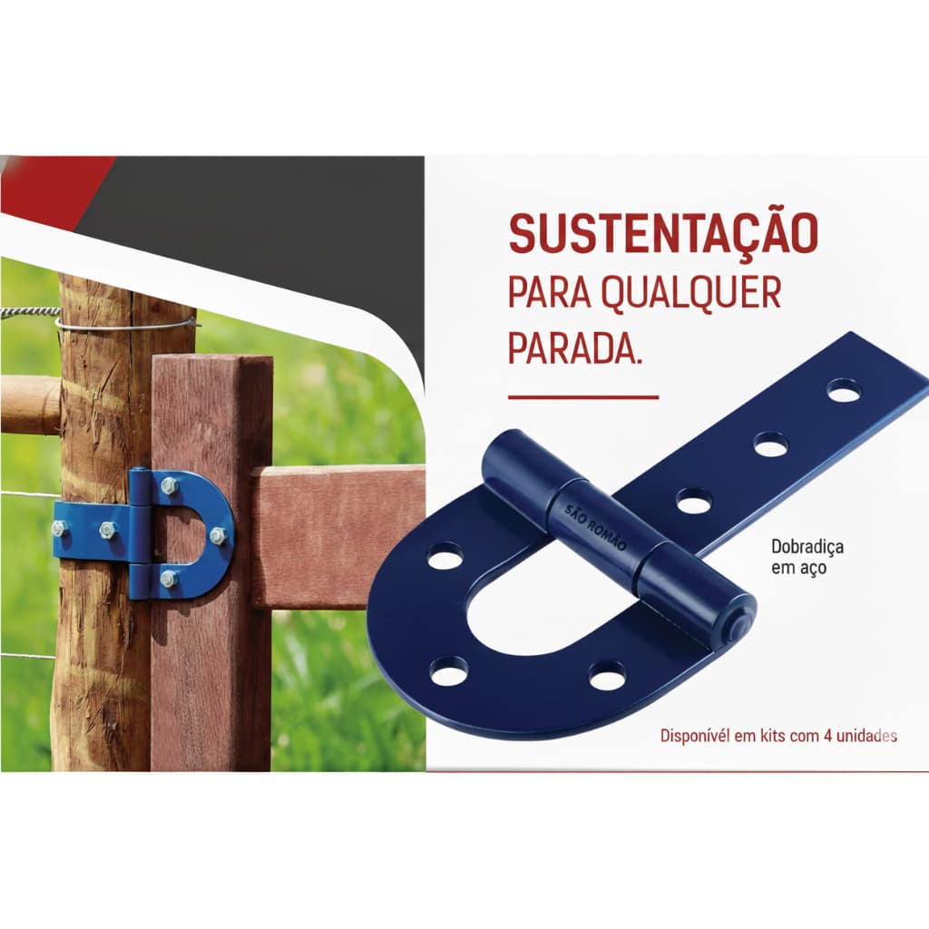 Kit Dobradiça De Porteira Em Aço - Bufalo 00, 01, 02, 03 e 04