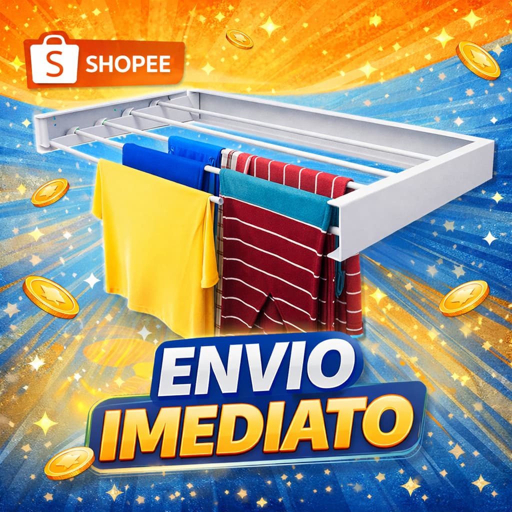 Varal Retrátil 90 cm Branco Parede Dobrável Compacto Lavanderia Pequena Secagem Roupas Organização