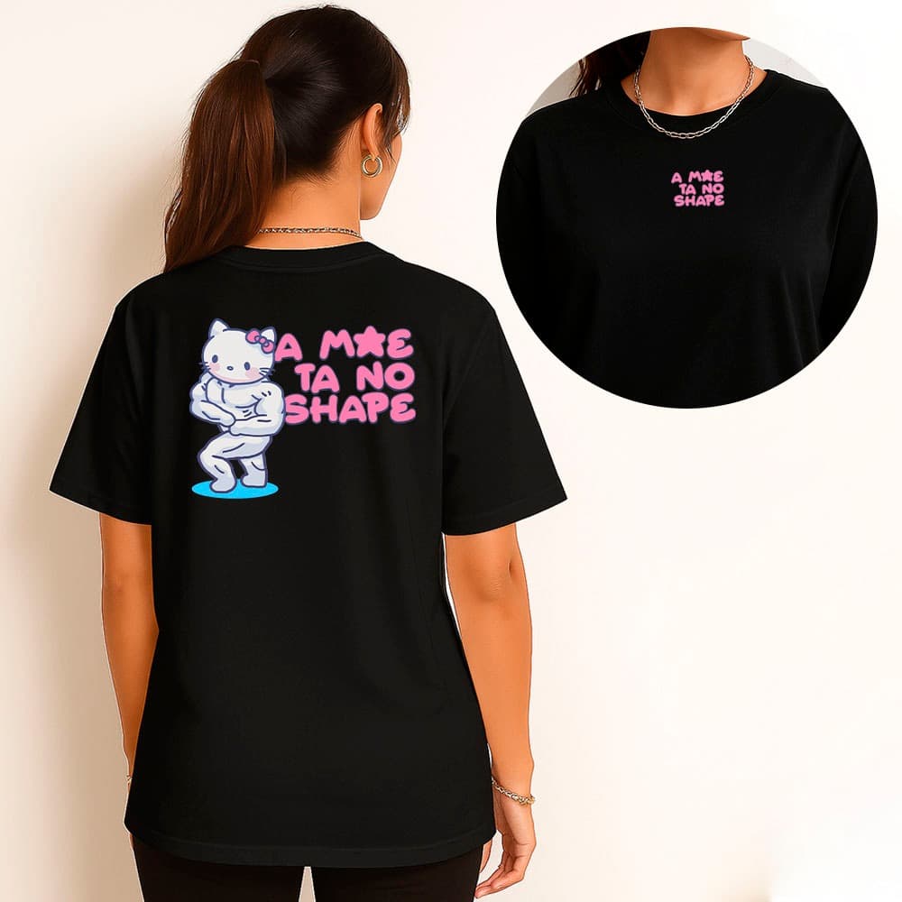 Camiseta Feminina 100% Algodão Camisa Hello Kitty A Mãe Tá no Shape Gym Casual Style Fitnes Academia