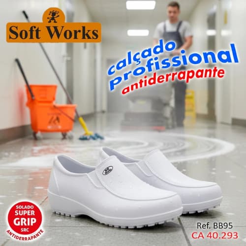 Sapato feminino Profissional Antiderrapante SoftWorks Epi Eva Bb95 Segurança Hospital Enfermagem