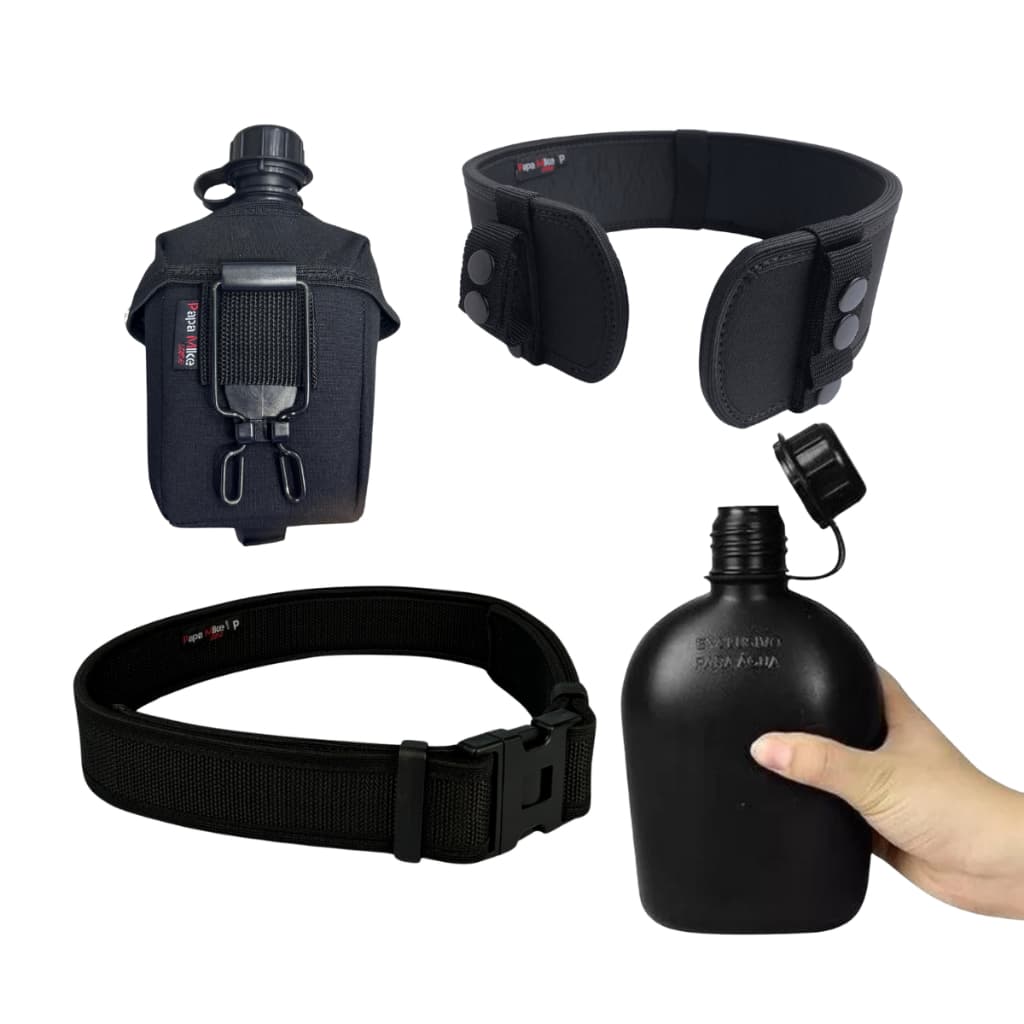 Kit Protetor Lombar Cinto Tatico Capa De Cantil River Cantil Guarnição Tático Operacional Recruta Treinamento Camping