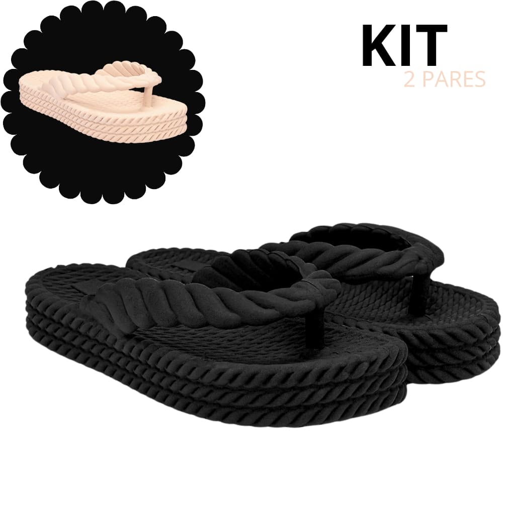 Kit Tamanco Ortopédico 3 Tranças Feminino Passeio