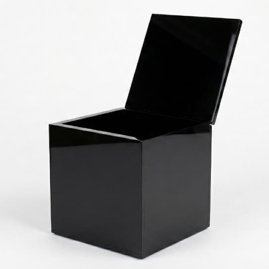 Caixa Acrílico Preto Premium Com Tampa Organizadora Elegante