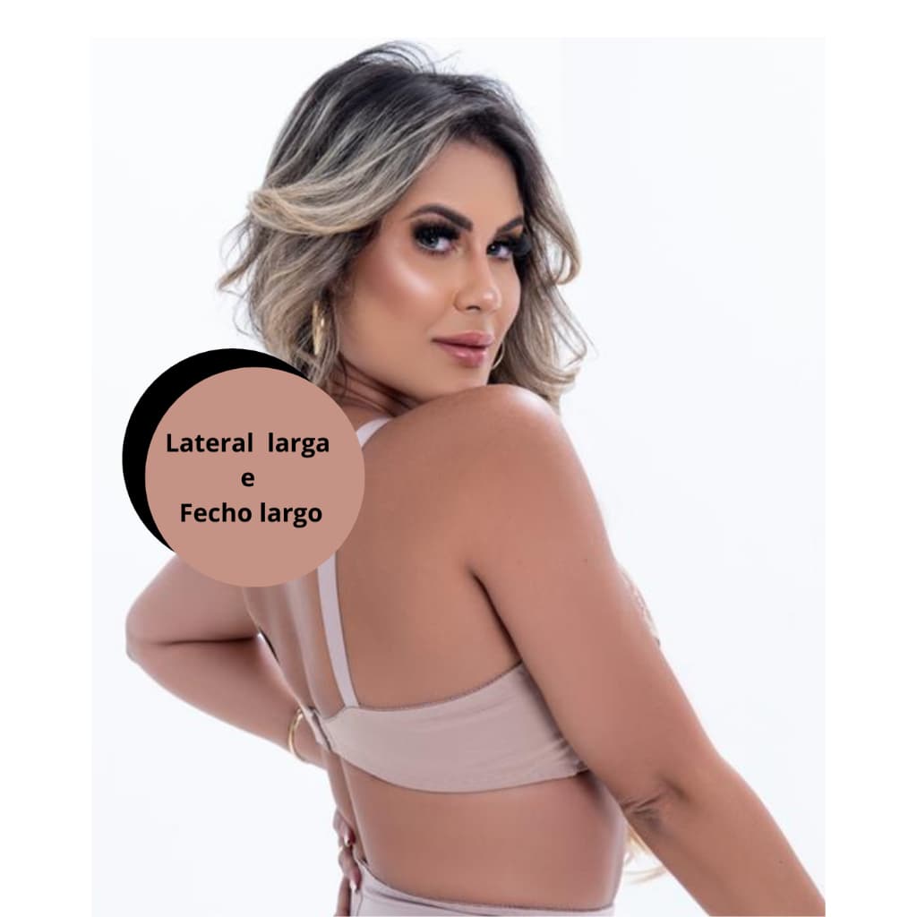 Sutiã Reforçado Sem Aro Alça Grossa Fecho Largo Confortável Plus Size