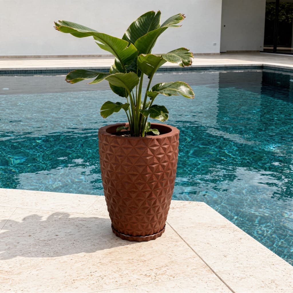 Vaso Decorativo Diamante Geométrico com Prato Polietileno Resistente Planta Interno Externo Jardim Varanda