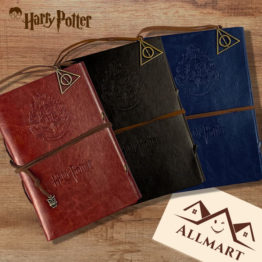 Caderno Harry Potter Com Caneta De Pena | Kit Diário Vintage Geek | Sketchbook e Papelaria Kawaii