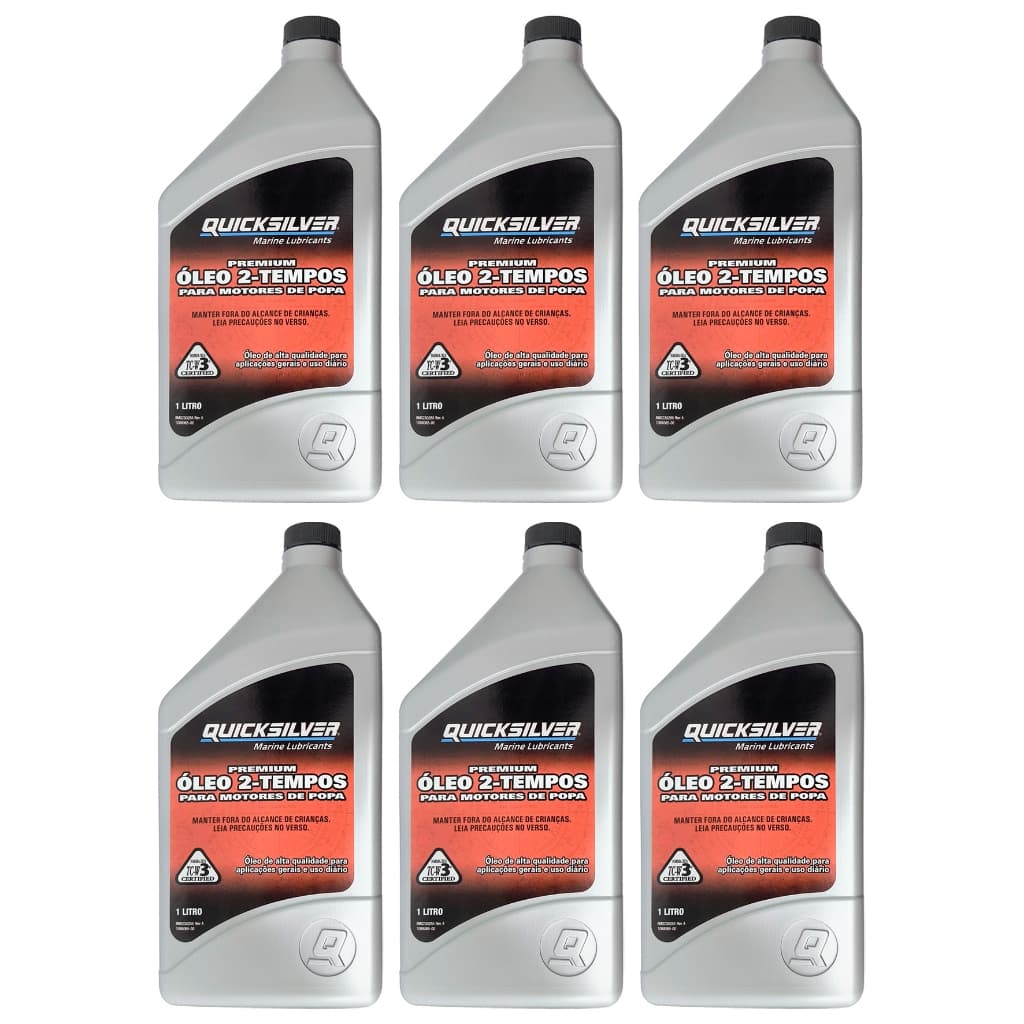 Óleo Quicksilver Tcw3 2 Tempos 1 Litro Kit C/6