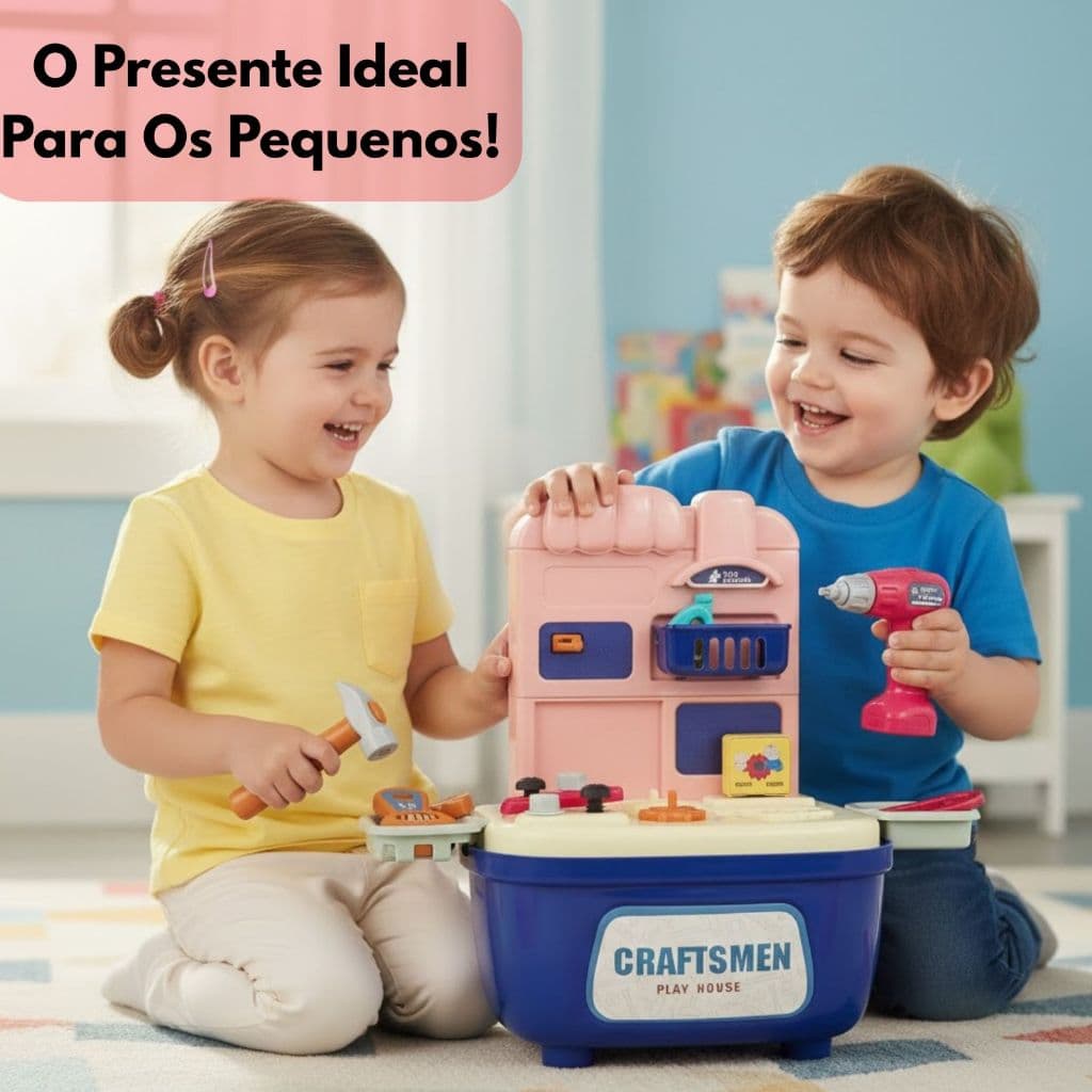 Brinquedo Infantil Maleta Ferramentas Conjunto 24 Peças - Educativo Criativo Oficina Mecânica
