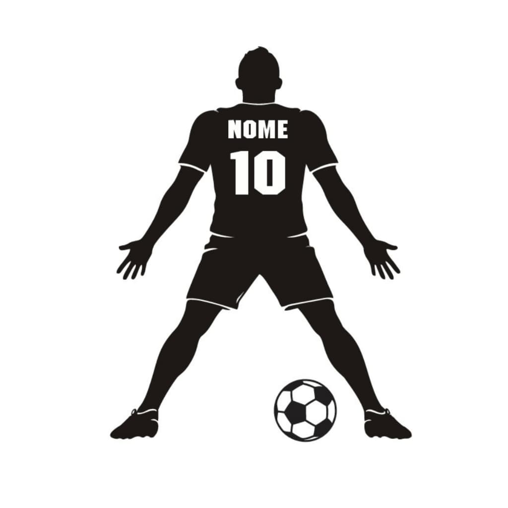Quadro Jogador MDF Decoração Quarto Menino Nome Numero Futebol