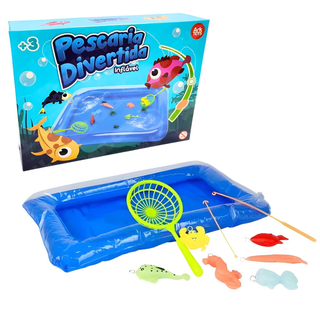 Brinquedo Pescaria Infantil Pesca Peixe Com Piscina Inflável