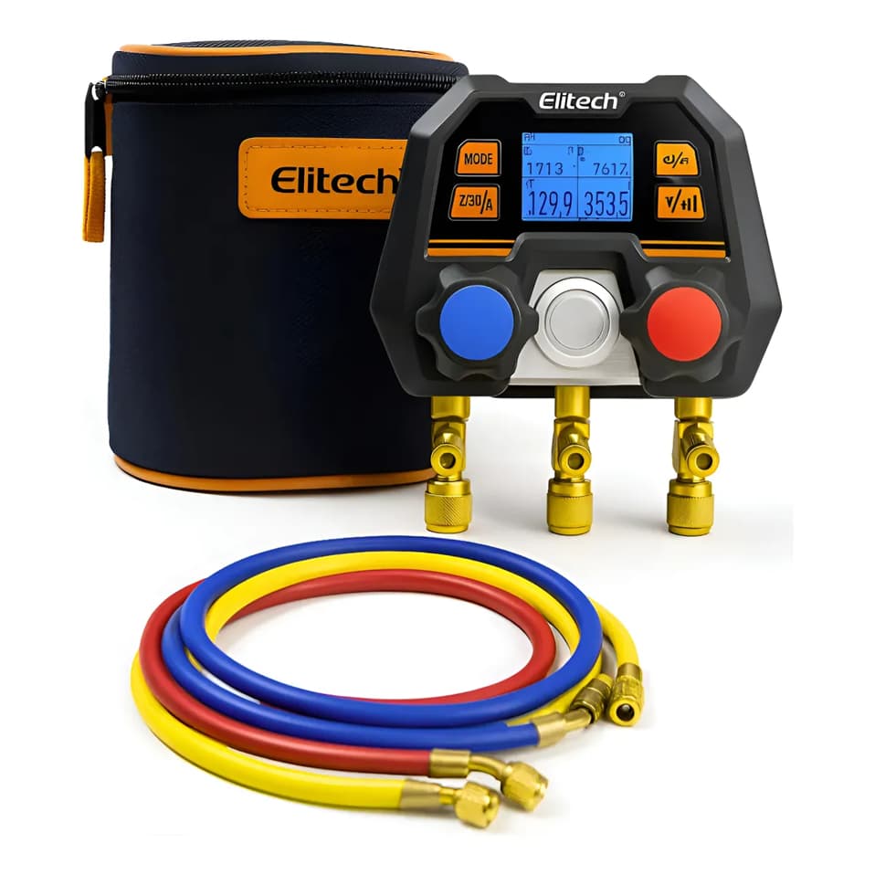 Manifold Digital Elitech Ms100 Plus 2 Vias C/ Mangueiras