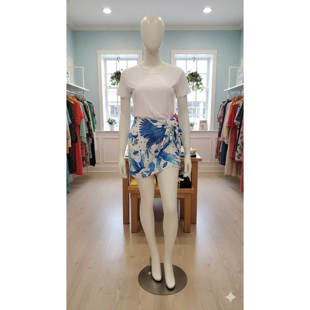 Short Saia Feminino Plus Size com Elástico Ajustável atrás
