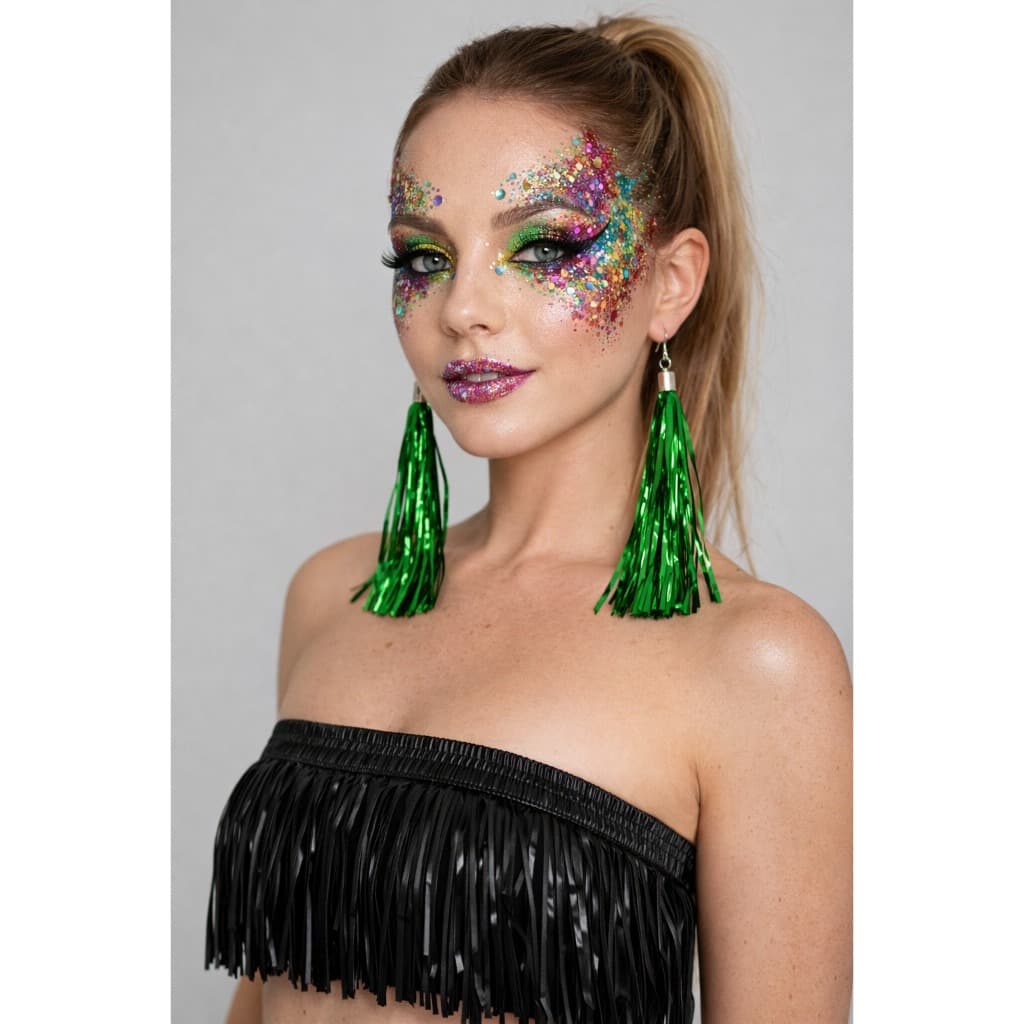 Brinco de Carnaval com Fitas Coloridas De Gancho