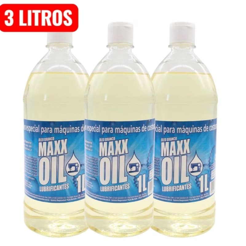 Kit 3 Litros Maxx Oil Lubrificante Máquina Costura - Silicones Paulista