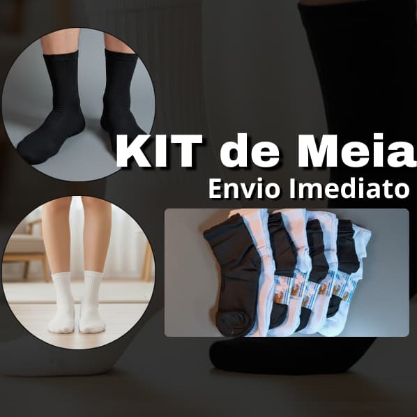 Kit Meia Alta - unissex - Ideal Para atividades físicas com conforto & elegância