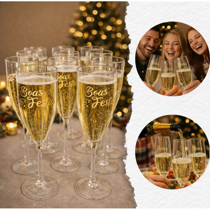 Kit 12 Taças Acrílico Resistente Água Suco Vinho Champagne