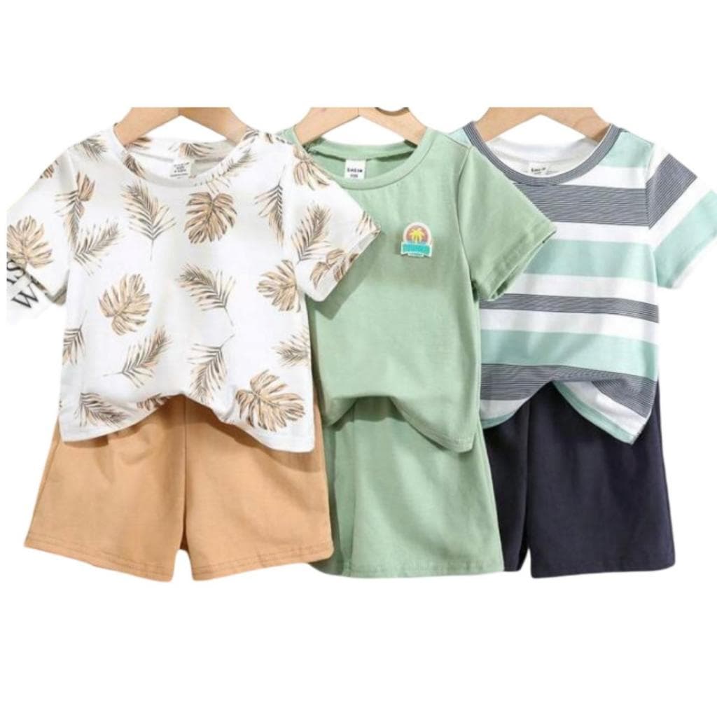 Conjunto Bebê Menino Verão Camiseta e Short Algodão Premium -Diversos Modelos