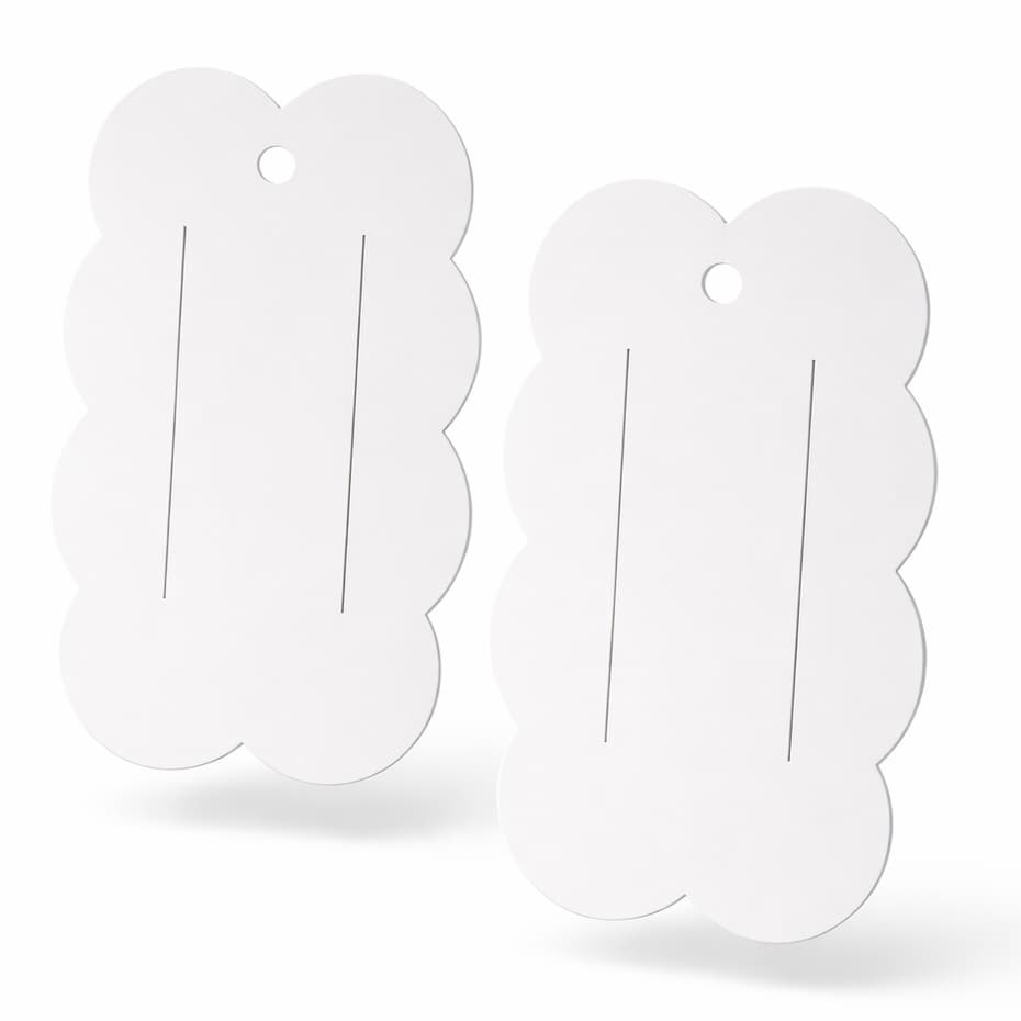 1.000 Cartelas Tag Nuvem Grande para Laços e Presilhas Infantil Branco