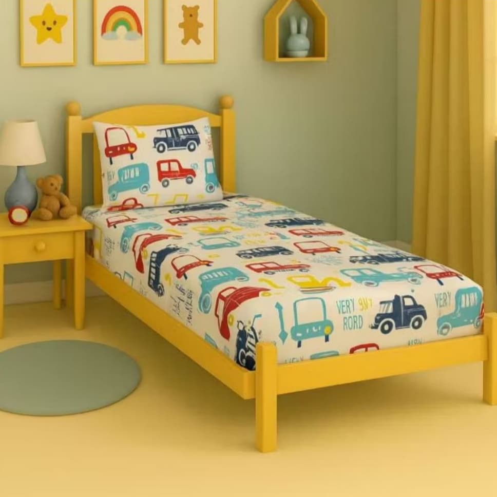 Jogo de Lençol Solteiro 02 Peças Microfibra Estampada Estampas Variadas