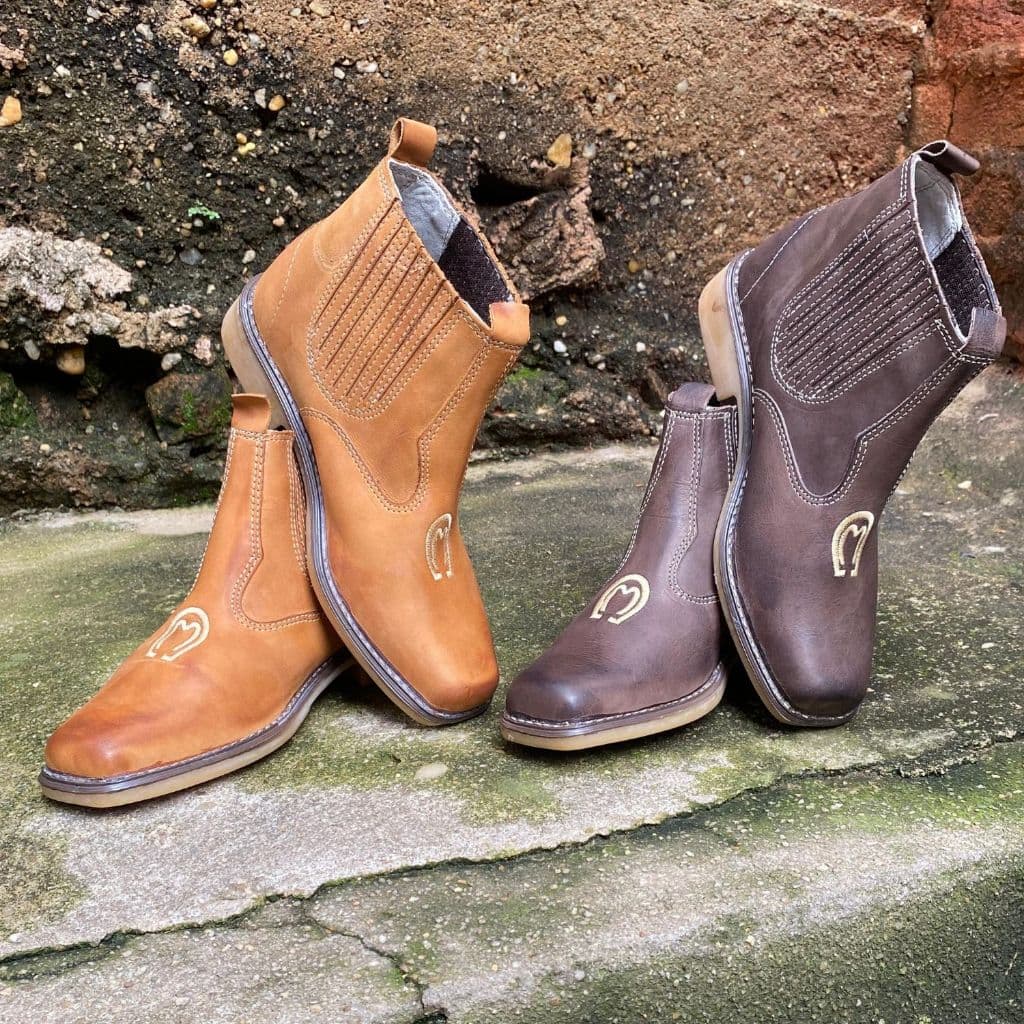 Bota Botina Sapato Couro Legitimo Masculina Feminina Country Costurada Trabalho Passeio Promocao