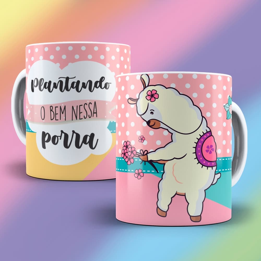 Caneca Personalizada Lhama Irritada 325ml Frase Engraçada Porcelana