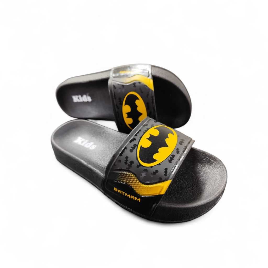 Chinelo Slide Batman Infantil Masculino Confortável Preto Menino Super Heroi