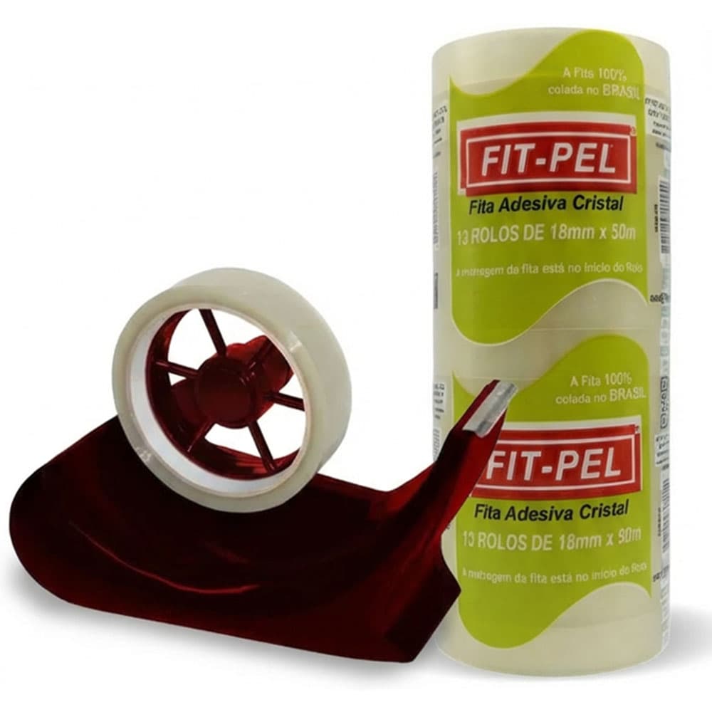 Kit Fita Adesiva 18mm x 50m 13 Rolos Cristal + Suporte SF 2000 – Empacotamento Profissional