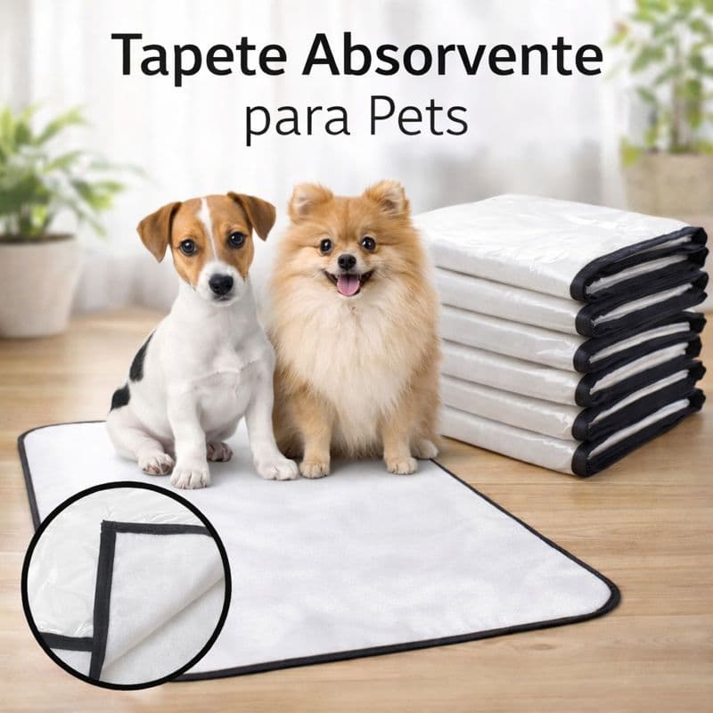 Kit 3 Tapetes Higiênico Impermeável Lavável Maior Absorção 200 Lavagens