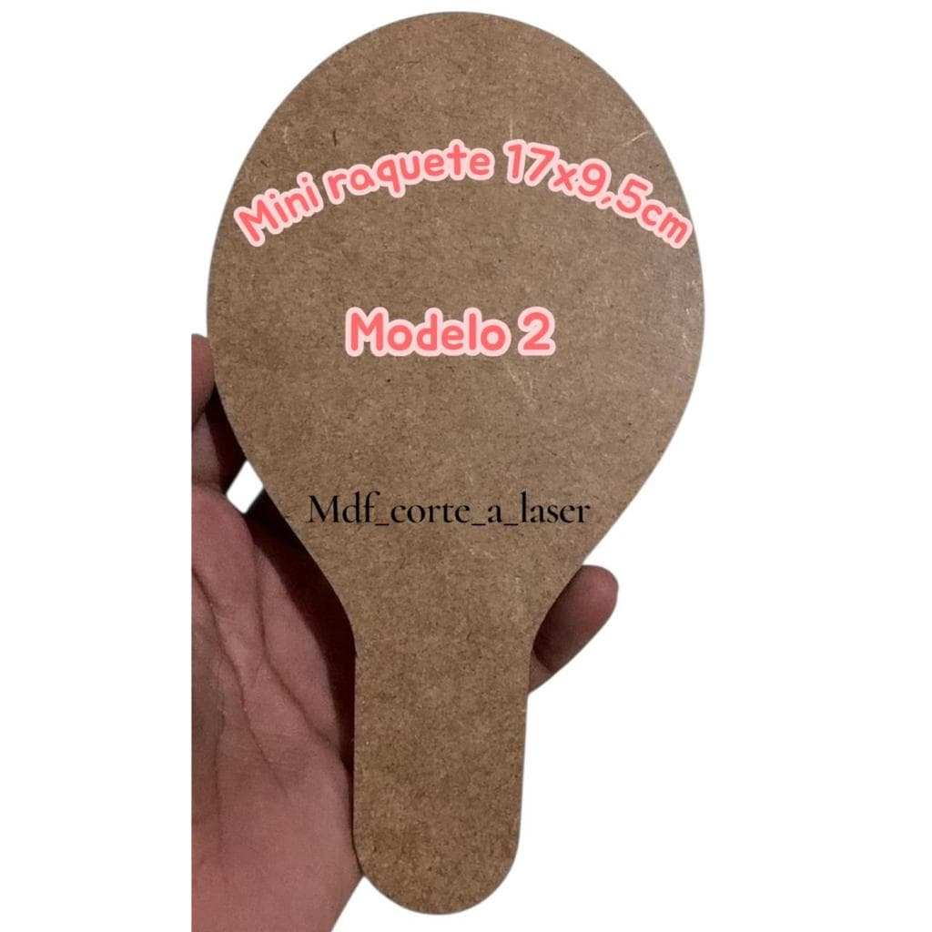 Kit 40 Unidades MINI Raquetes Mod2 (17 X 9,5 CM) Ping Pong Lembracinhas 20 Pares MDF 3MM