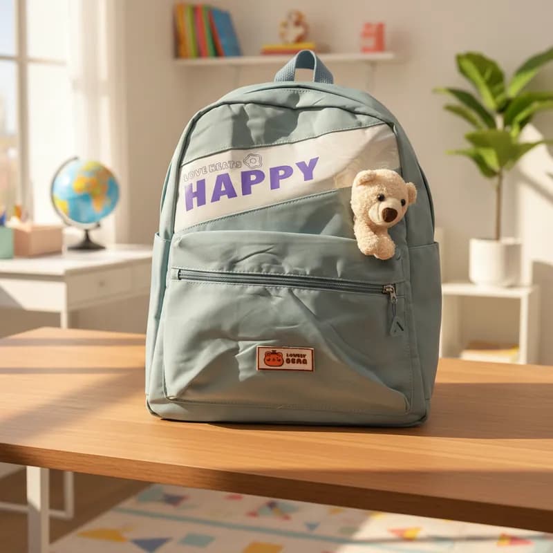 Mochila Feminia Com Ursinho Escolar Passeio 13l Compacta