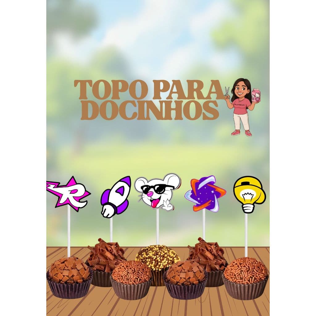 60 Topinhos Tags de brigadeiro e beixinho tem DOS ROSAS EMILY VICK