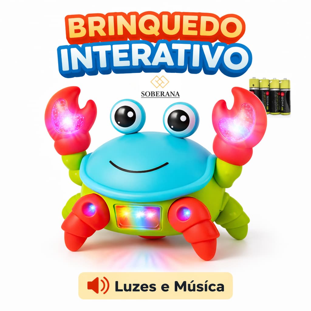 Brinquedo Divertido Caranguejo Fujão Musical Som Luz E Movimento Menino Menina Infantil LED