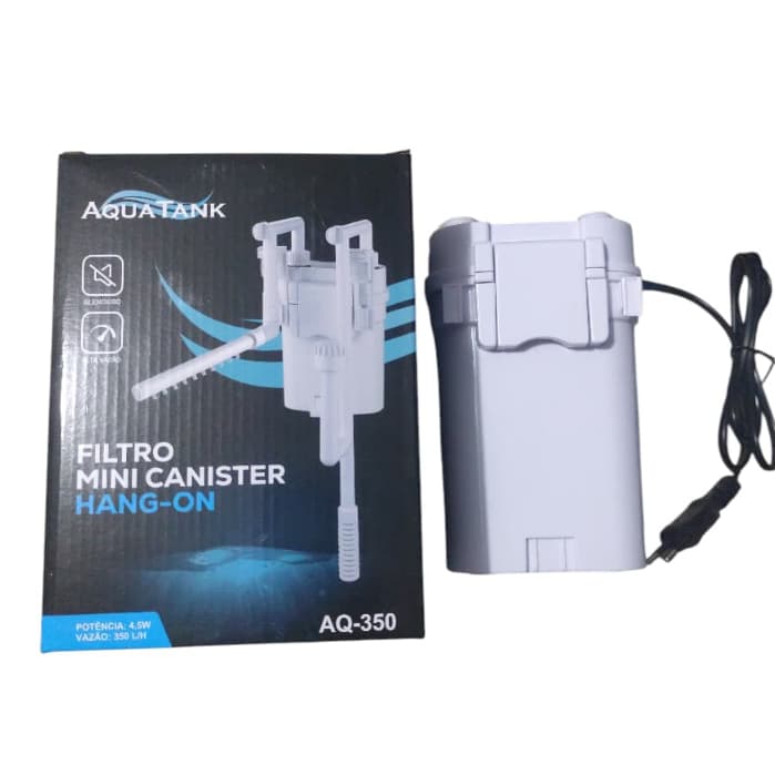 Filtro Mini Canister Hang-On AQ-350L/H Aquatank para Aquario de 70 Litros