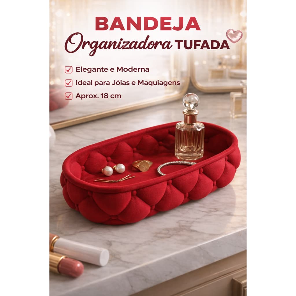 Bandeja Organizadora de mesa Tufada - Organização de Maquiagens e joias- Frete grátis via Cupom