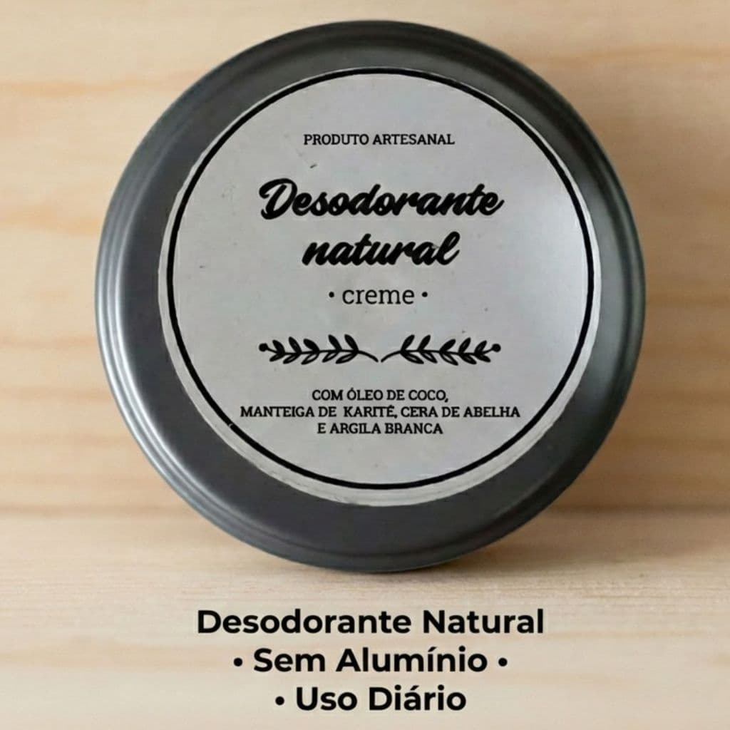 Desodorante Natural Em Creme 60g Sem Alumínio Controle Natural De Odores