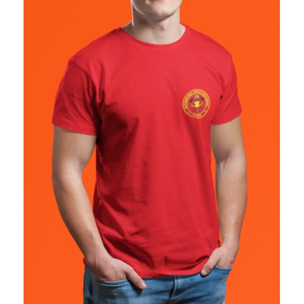 Bombeiro Civil Camisetas em Poliviscose cor vermelha malha fria lava  seca rápido não precisa passar muito durável excel