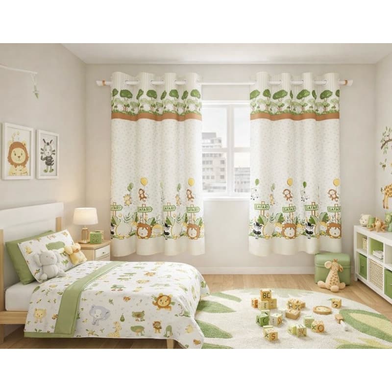 Cortina Estampada Infantil De Linho 220x140 Otima Qualidade