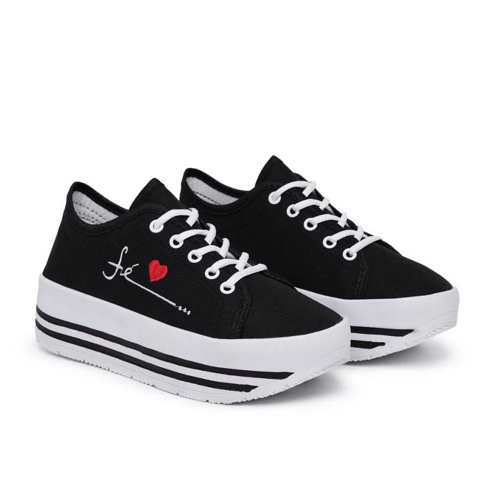 Tenis Plataforma Feminino Casual fe Macio Leve