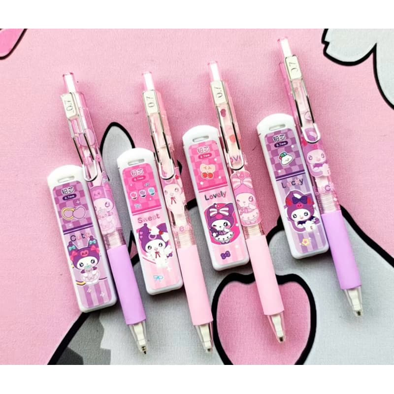 kit 2 Lapiseiras kuromi fofas + Grafite/ Rosa e Roxa/Papelaria/Escolar