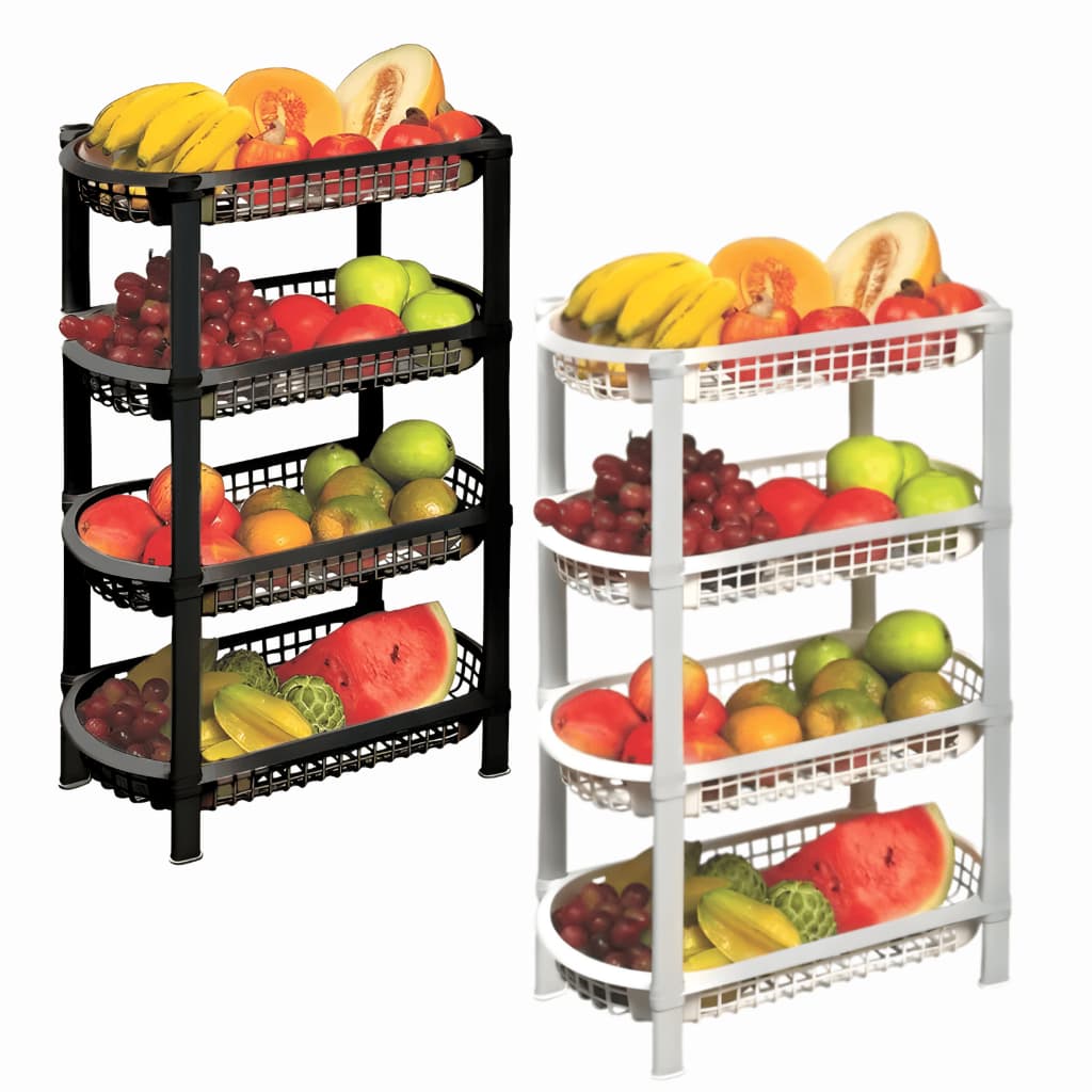 Fruteira de Chão Cesto 4 Andares Organizador Multiuso Frutas