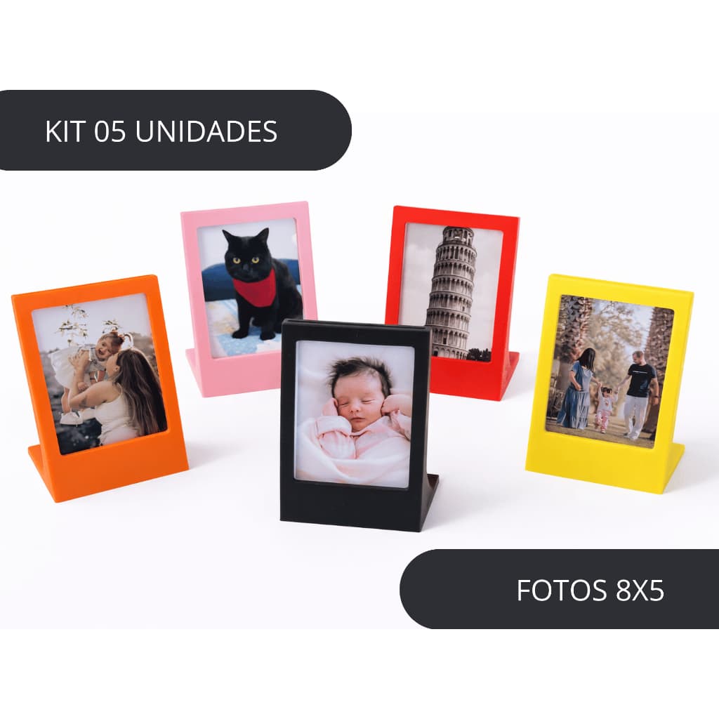 KIT 05 Porta-Retratos para Fotos Instax Mini - Fotos 8x5