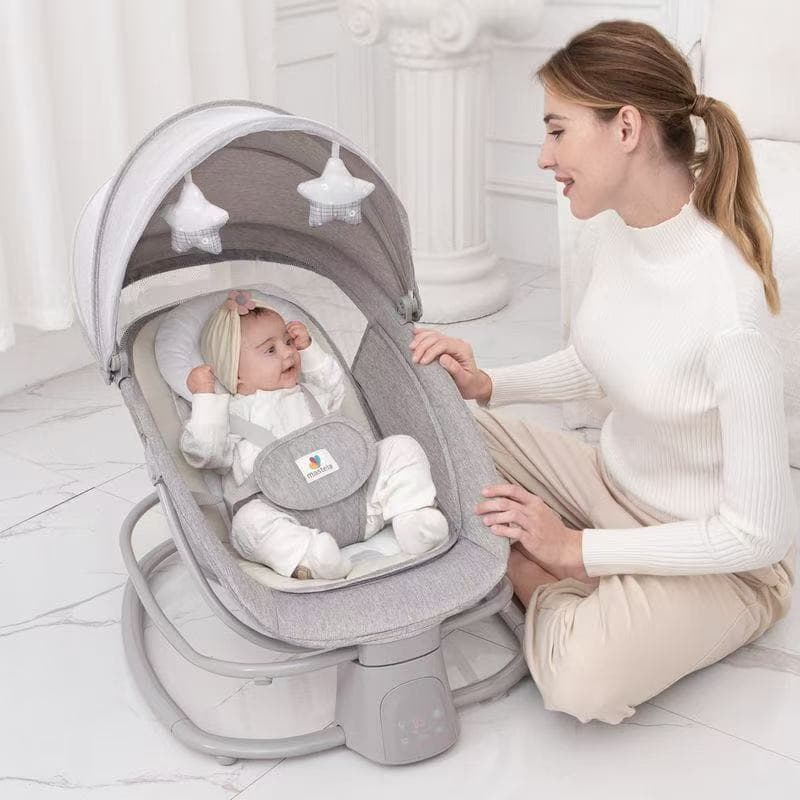 Balanço para Bebê Elétrico Mastela com Bluetooth Musical, 5 Velocidades, Cadeira de Descanso Luxo Automática