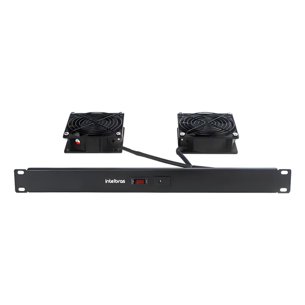 Conjunto 2 Ventiladores Para Rack 19 Kvr2v - Intelbras Preto Rack Informatica Rede