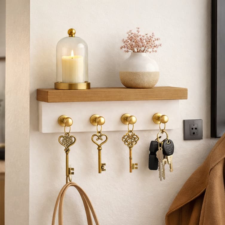 Porta Chaves Minimalista Organizador Suporte Porta Chaves Decorativo 100% MDF