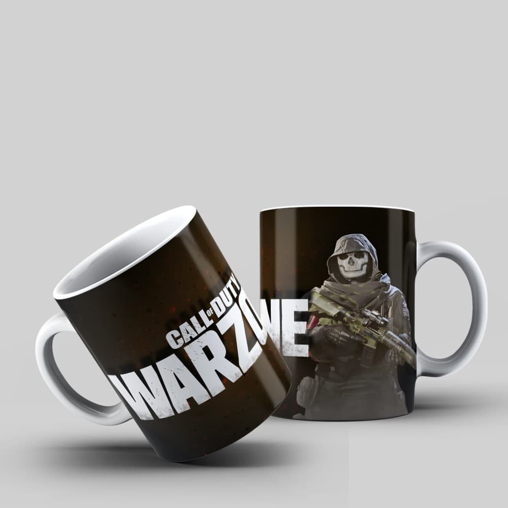 Caneca Gamer Call of Duty Warzone - Personagem Ghost - Design Tático