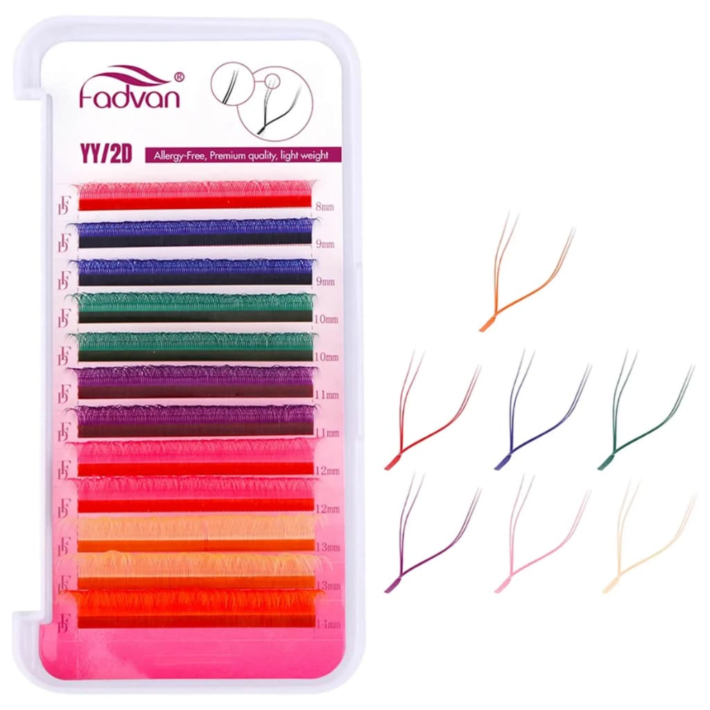 Cílios Fadvan Y Shape Fios Colorido Volume Brasileiro