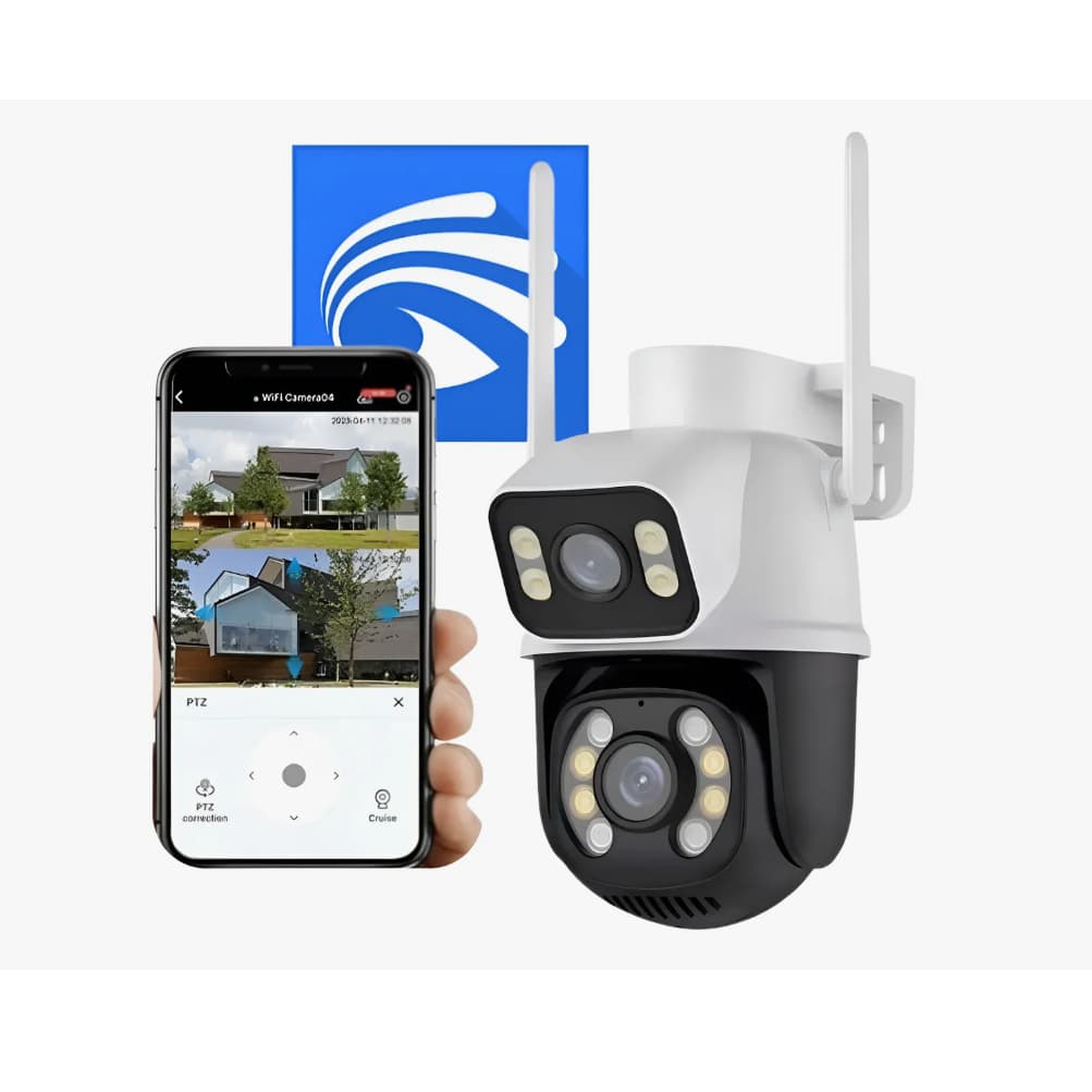 Camera Segurança A28b Lente Dupla 6mp Yoosee Cor Preto/branco WIFI