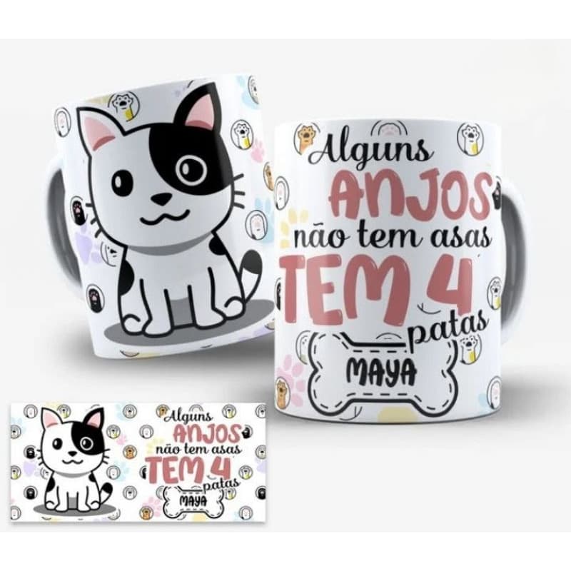 Caneca Personalizada Cachorro com Nome e Frase – Presente para Apaixonados por Pets