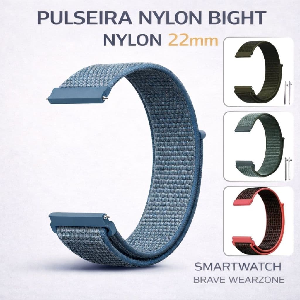 Pulseira de Relógio Smartwatch Wearzone Brave Nylon Bight 22mm